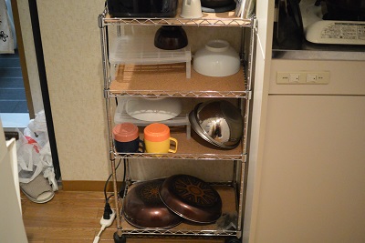 メタルラックで作った食器棚